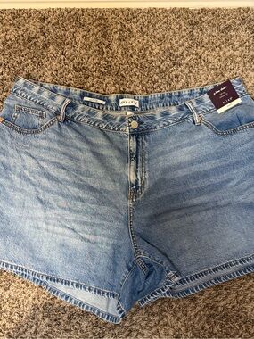 Ava & Viv Light Blue Denim Jean Shorts - High Rise Relaxed Leg